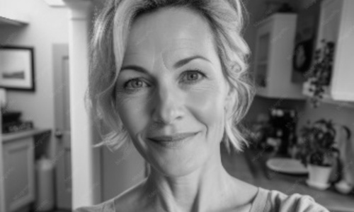 Smiling woman.